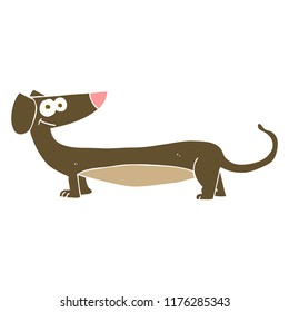 flat color illustration of dachshund