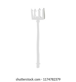 flat color illustration of devil fork