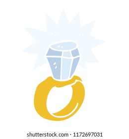 flat color illustration of diamond ring