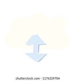 flat color illustration of digital cloud