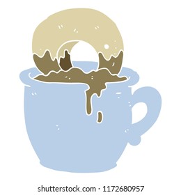flache farbige Abbildung von getaucht in Kaffee