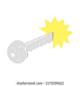 flat color illustration of door key
