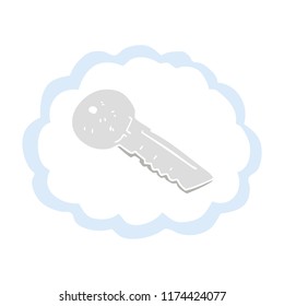 flat color illustration of door key