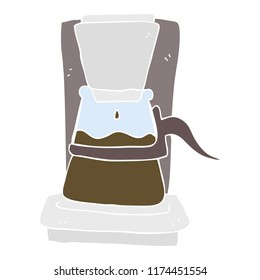 flat color illustration of drip filter coffee maker