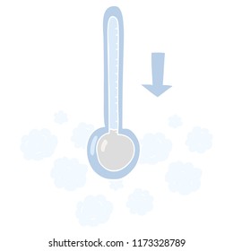 ilustración de color plano de la temperatura de caída
