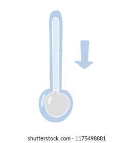flat color illustration of dropping temperature