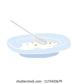 Flache Farbgrafik leerer Getreideschüssel