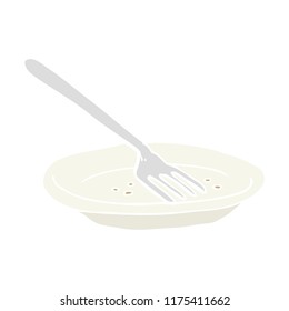 flat color illustration of empty plate