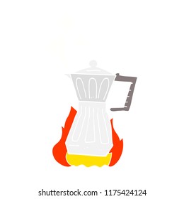 flat color illustration of espresso stovetop maker