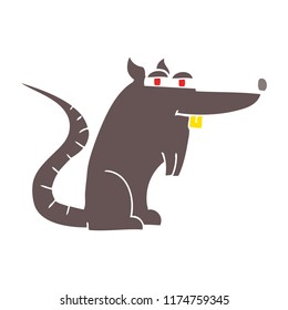 flache farbige Illustration der bösen Ratte