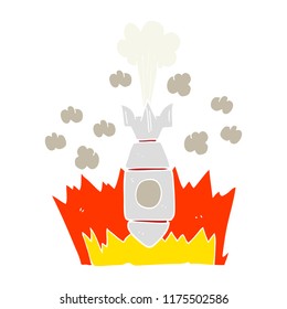 flat color illustration of falling bomb