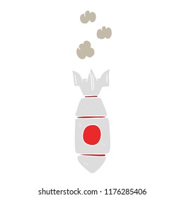 flat color illustration of falling bomb