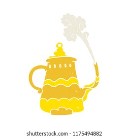 flat color illustration of fancy coffee pot