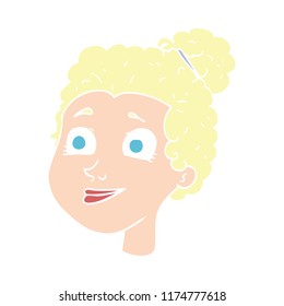 flat color illustration of female face