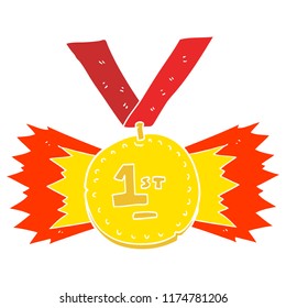 ilustración de color plano de la medalla de primer lugar