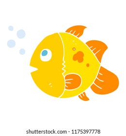 Flache Farbgrafik von Fischen