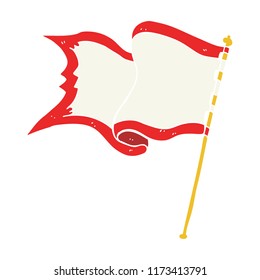 flat color illustration of flag blowing in wind