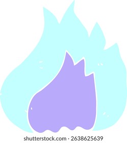 flat color illustration of flame in bright neon colors