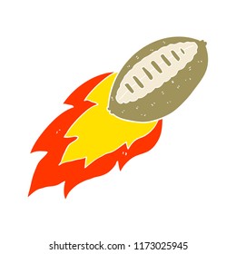 flat color illustration of flying football