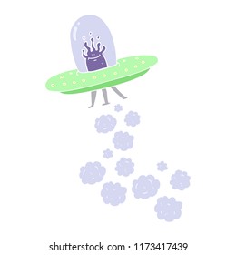 flat color illustration of flying saucer