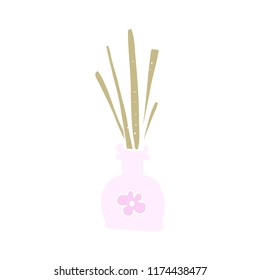 flat color illustration of fragrance oil reeds