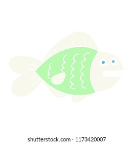 flat color illustration of funny fish