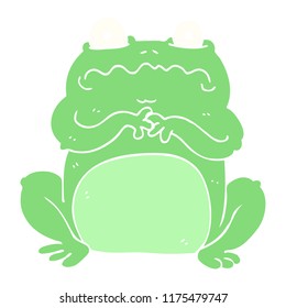 flat color illustration of funny frog