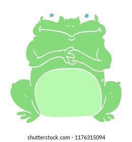 flat color illustration of funny frog