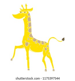 flache farbige Illustration von Giraffe