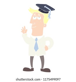 flat color illustration of graduate