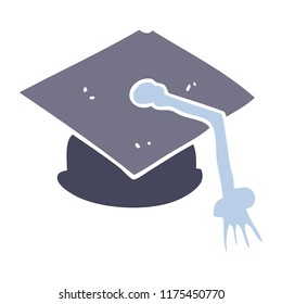 flat color illustration of graduation cap