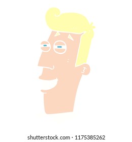 flat color illustration of grinning man