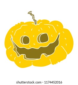 flat color illustration of halloween pumpkin