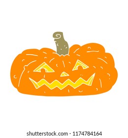 flat color illustration of halloween pumpkin