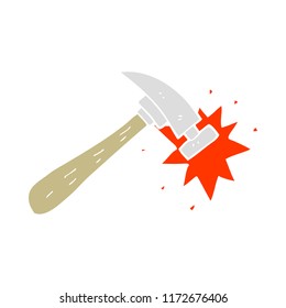 flat color illustration of hammer