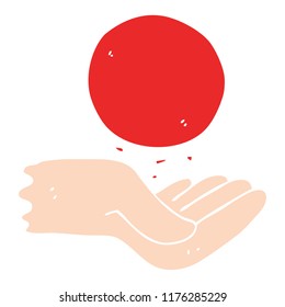 flat color illustration of hand throwing ball