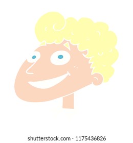 flat color illustration of happy man