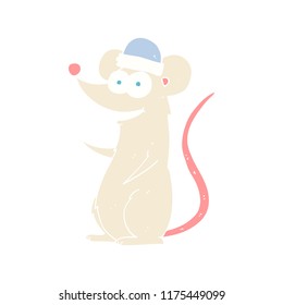 flat color illustration of happy mouse