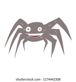 flat color illustration of happy spider