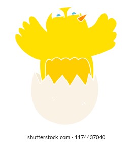 flat color illustration of hatching egg