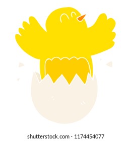 flat color illustration of hatching egg