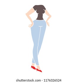 flat color illustration of headless body (add own photographs)
