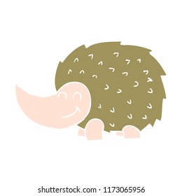 flat color illustration of hedgehog