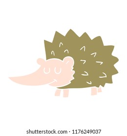 flat color illustration of hedgehog