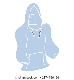 flat color illustration of hooded top