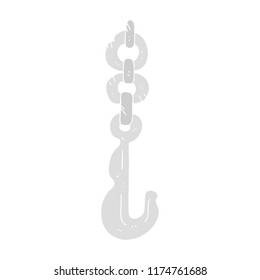 flat color illustration of hook and chain