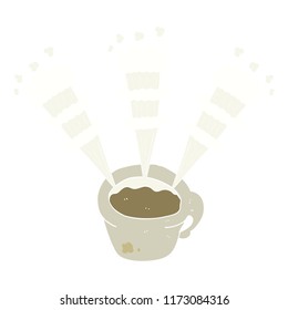 flat color illustration of hot coffee mug