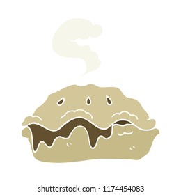 flat color illustration of hot pie