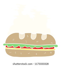 flat color illustration of huge sandwich