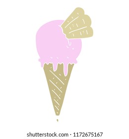 ilustración de color plano del cono de helado
